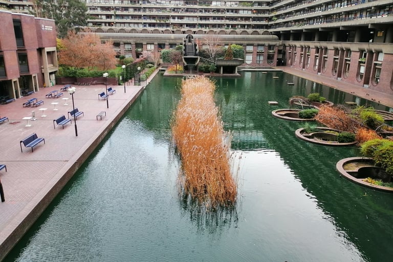 City of London private walking tour - nature and architecture - The Barbican, brutalist architecture