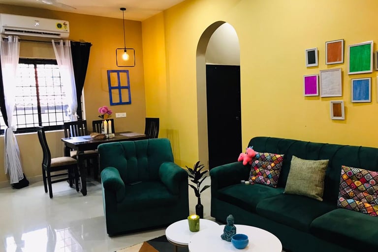 Goa 2BHK AC Independent house, 1 km from Candolim beach.