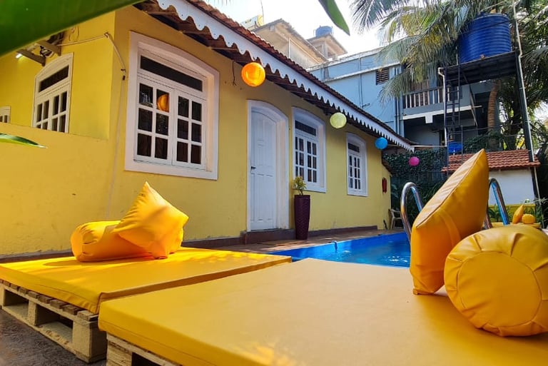 Goa Calangute Beach 2 BHK Private Pool Sea side Villa.