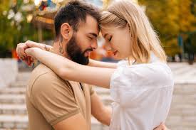 a man and woman in love story of a couple in love