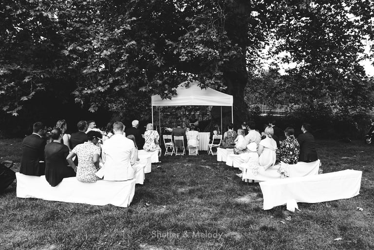 Outdoor civil ceremony in Brandenburg, Germany.