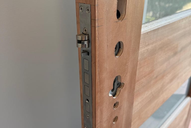perfect fitting holes for smart lock installation of aqara a100 - ipsum