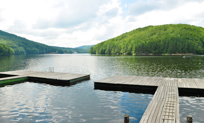 Lacul Văliug vazut de sus