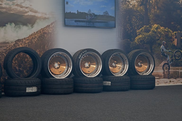 Wheels from Mad Mike's RX7 at the Goodwood Festival 2015