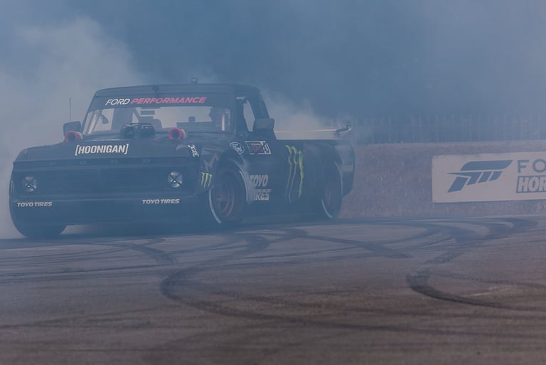 Ken Block at the drift arena at the Goodwood Festival of Speed 2019