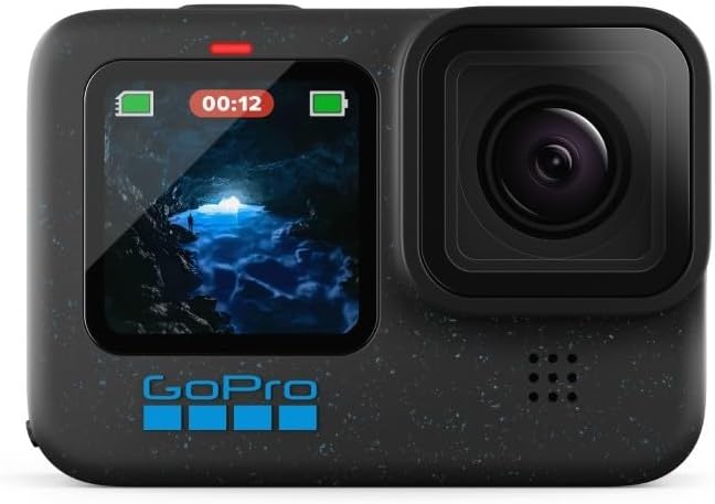 GoPro Hero 12 Black. Resolución: Video 5.3K a 60 fps. Sumergible hasta 10 m sin carcasa