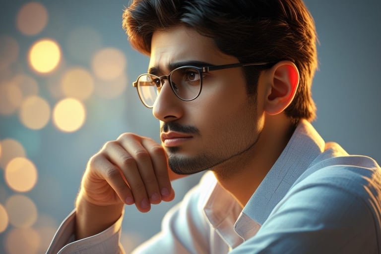 jeune homme qui réfléchit