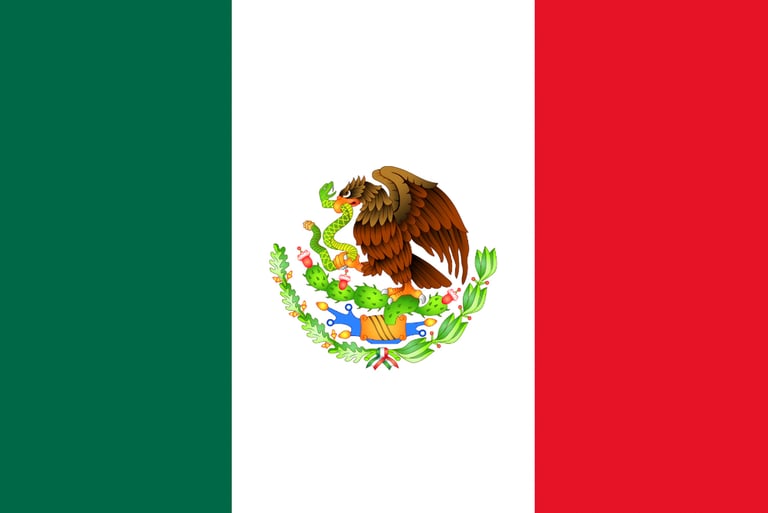 Flag of Mexico showing emblem details