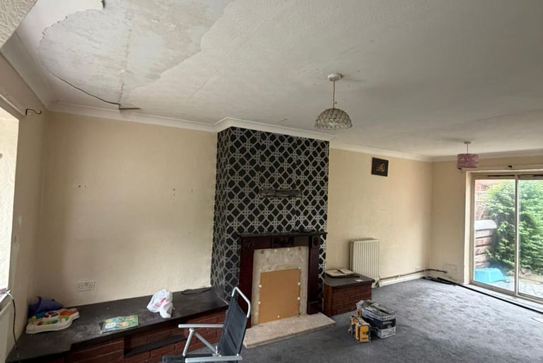 The paper needed stripping from the ceiling and walls.
