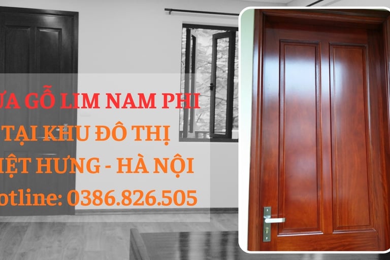 cửa gỗ lim nam phi bàn giao tại khu đô thị việt hưng