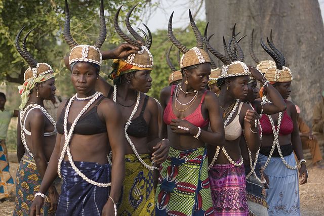 Koutammakou Women with their traditional hats in Togo