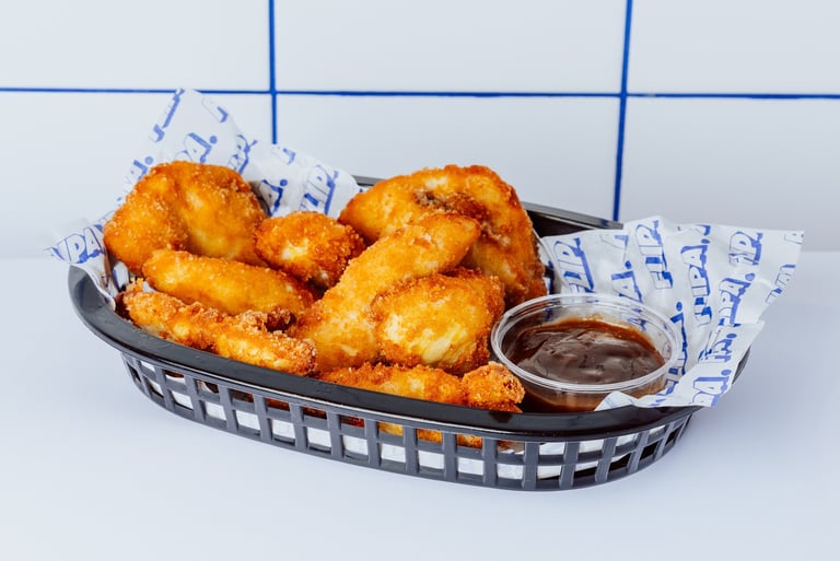 Fingers de pollo rebozados de Flipa (sin gluten) con salsa barbacoa