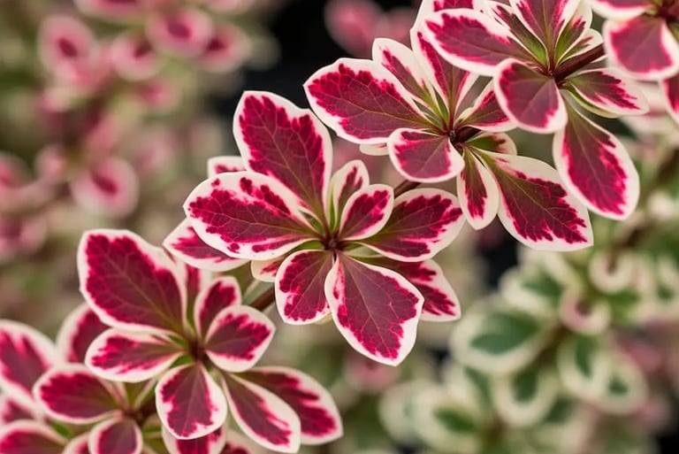 originales tonos cremas y rosaceos de berberis Harlequin