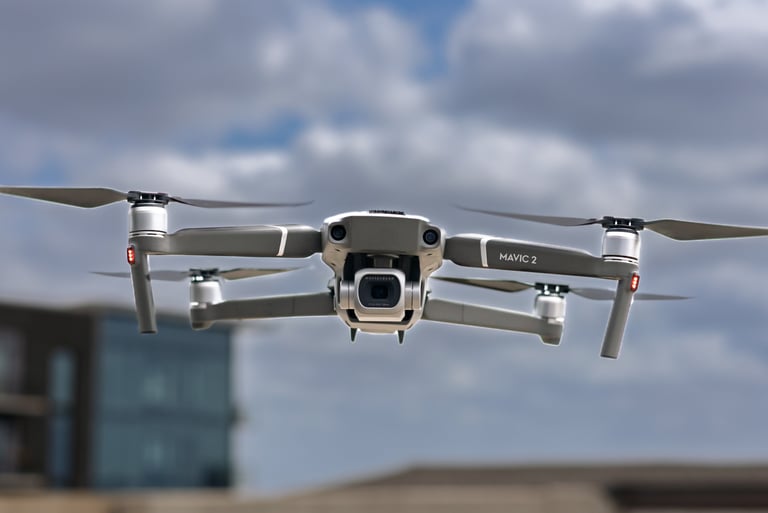 DJI Mavic 2 Pro in flight facing the camera