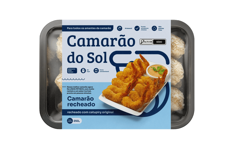 Camarão empanado recheado com catupiry