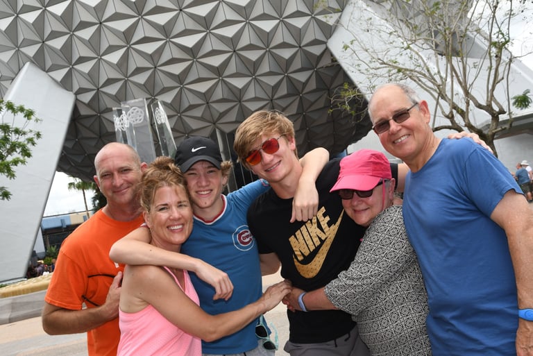 Family on vacation at Epcot
