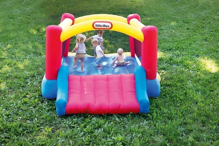 Little Tikes Jump &amp;amp;amp;#x27;n Slide Inflatable Bouncer Includes Heavy Duty Blower With GFCI, Stakes, Repair P
