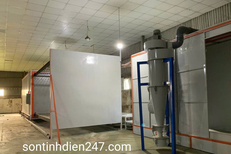 dây chuyền sơn tĩnh điện bán tự động