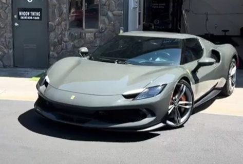 Ferrari 296 GTB after full gloss PPF and ceramic coating by Bluemax Tint in Livermore.