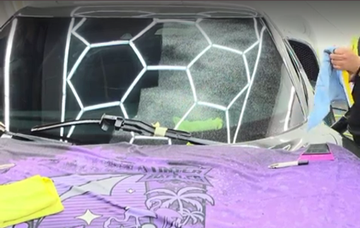 Clear Windshield Protection Film applied to prevent chips and cracks in Livermore, CA.