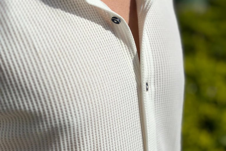 camisa texturizada blanca casual/formal