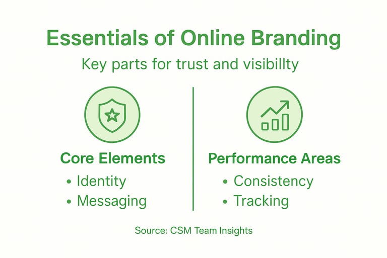 Infographic with branding essentials and key steps