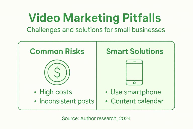 Infographic about video marketing risks and solutions