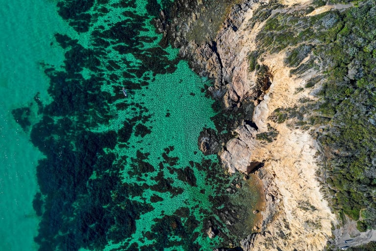 Vue aérienne du littoral