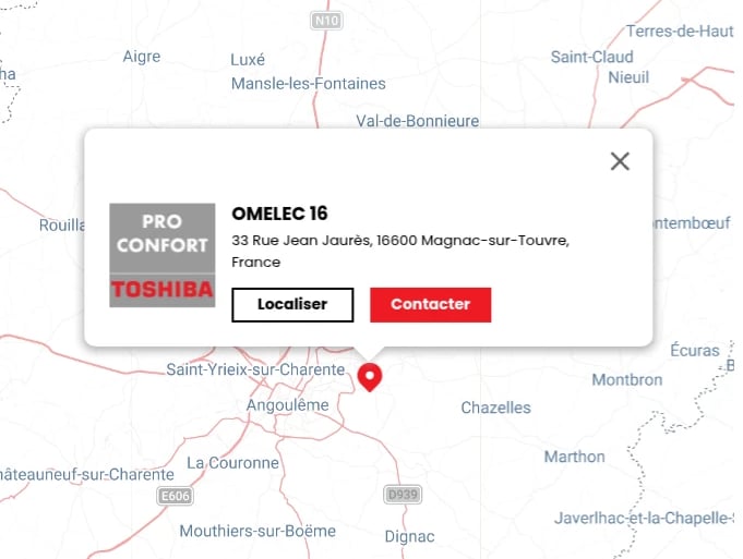 Capture d'écran Omelec 16 du site des ambassadeurs Toshiba en Charente