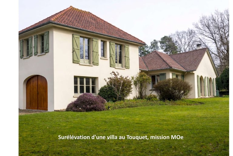 surélévation d'une villa au Touquet