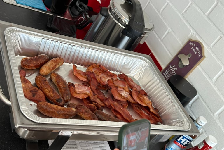 Bacon and sausage breakfast rolls