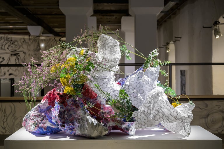 Hedy Leung's '202200080026' Ikebana performance-installation at E-werk Freiburg