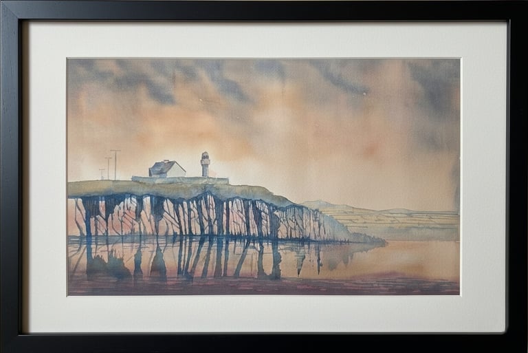 'Dingle Lighthouse' watercolour painting. 