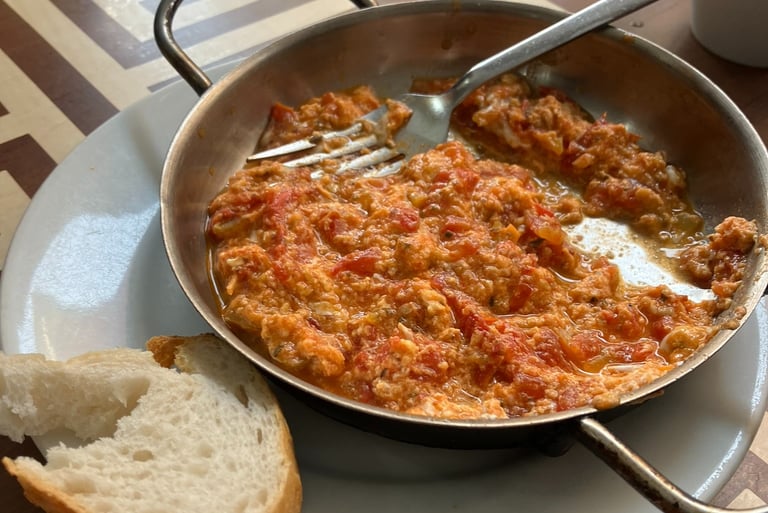 Menemen Turkish Breakfast in a pan