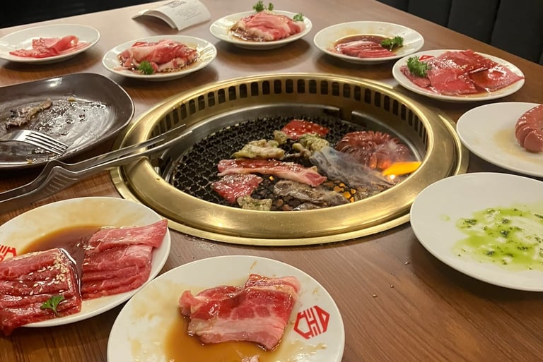 shabu shabu grill with assorted meats