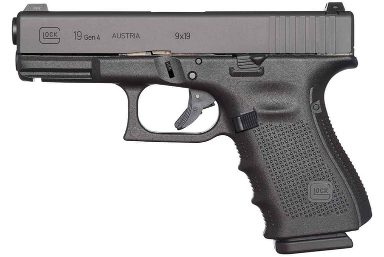 Glock 19 G4 9mm Luger 4.02in Black Pistol - 15+1 Rounds