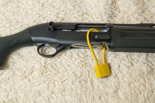 shotgun with safety lock