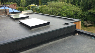 Another EPDM rubber roof completed with skylights