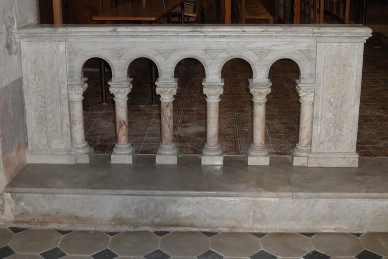 Chancel / Balustrade restaurée - ARNOULD MTDP - Taille de pierre - Pézenas - Hérault