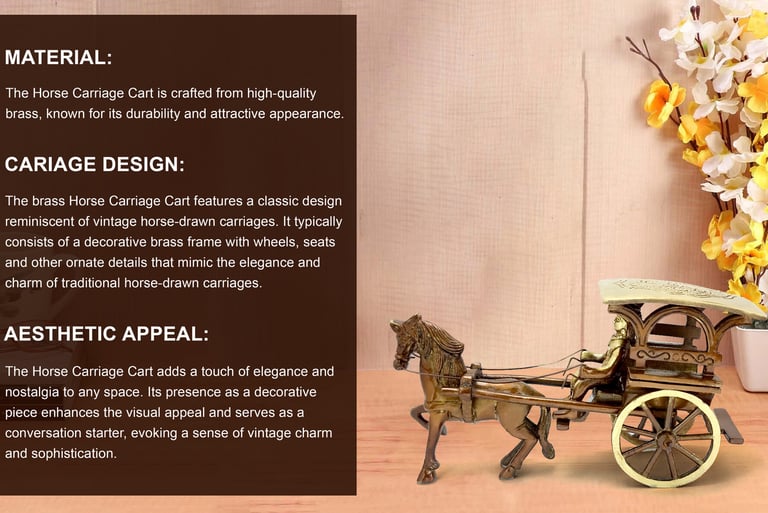 Brass Ghoda Gadi For Exterior Decor