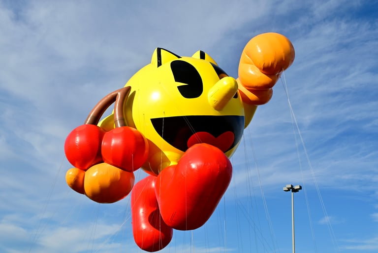 New Pac Man Balloon, side view, 2025