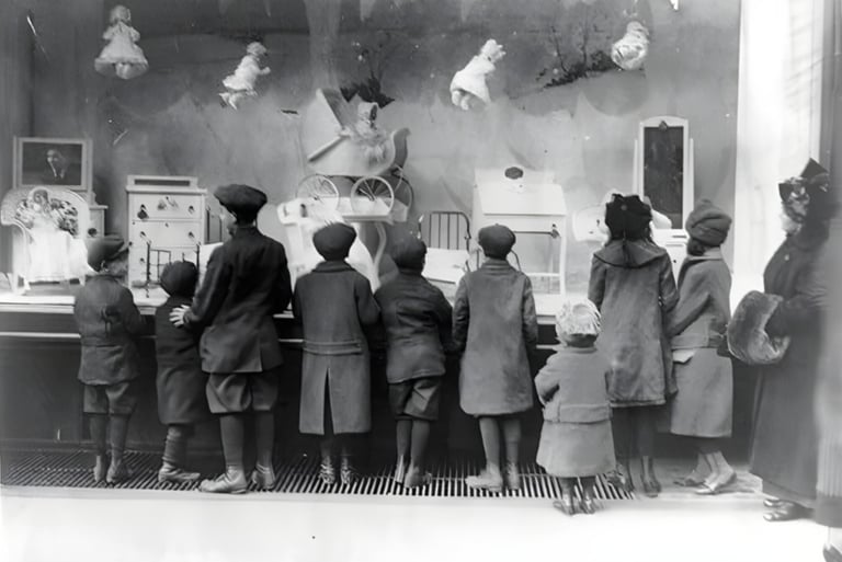 Macy's Holiday window NY, NY - year 1908