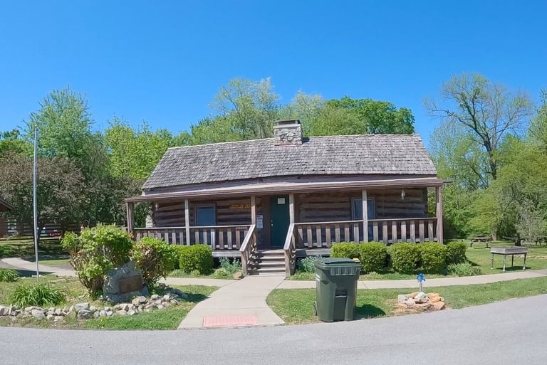 a log cabin visitor center