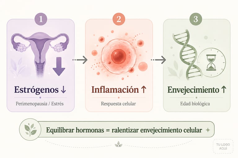 Infografía sobre cómo la disminución de estrógenos