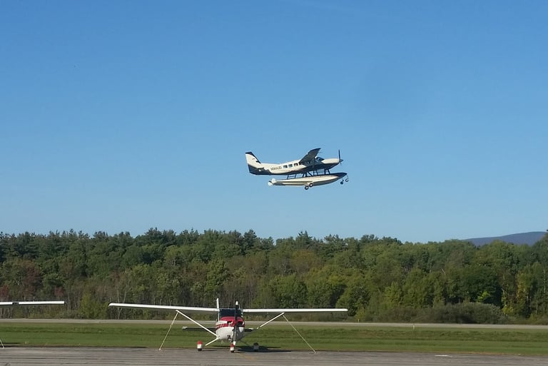 Float plane departing Bennington Airport