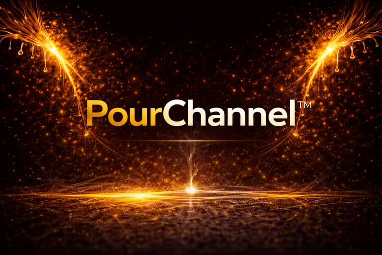 Pour Channel header showing connection between brand system and digital sales platforms