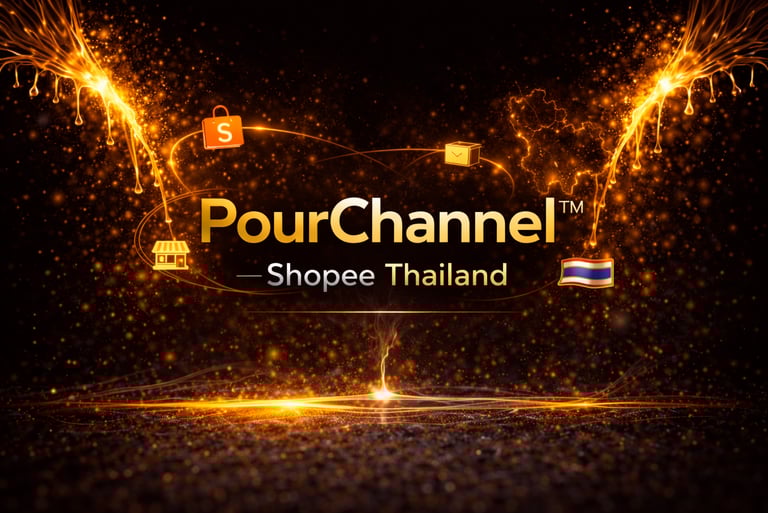 Pour Channel Shopee header showing marketplace environment used for structured product selling