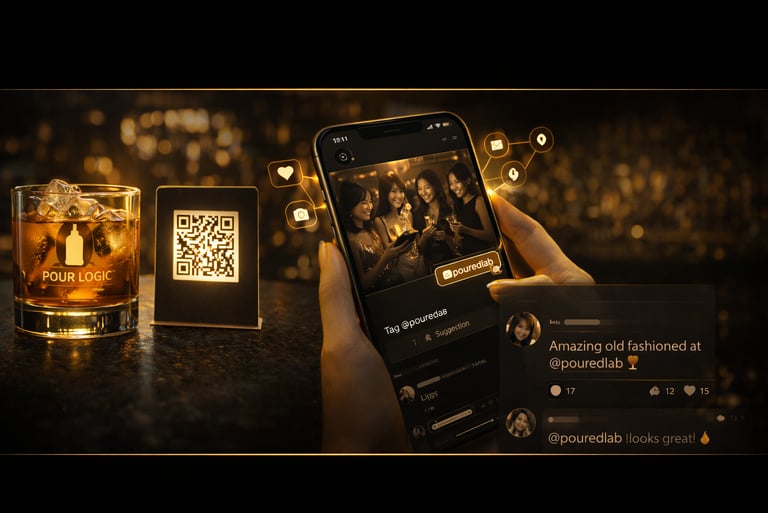 customer scanning qr code on branded drink with smartphone