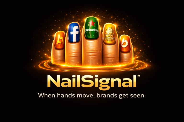 Nail Signal logo block showing wearable branding concept used for visibility and recognition