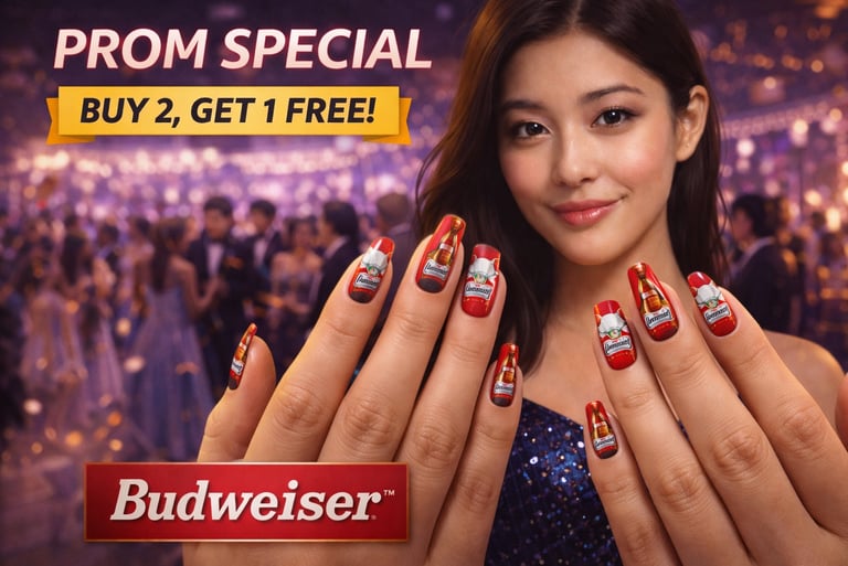 Nail Signal promotional example showing branded nails used as wearable advertising touchpoints